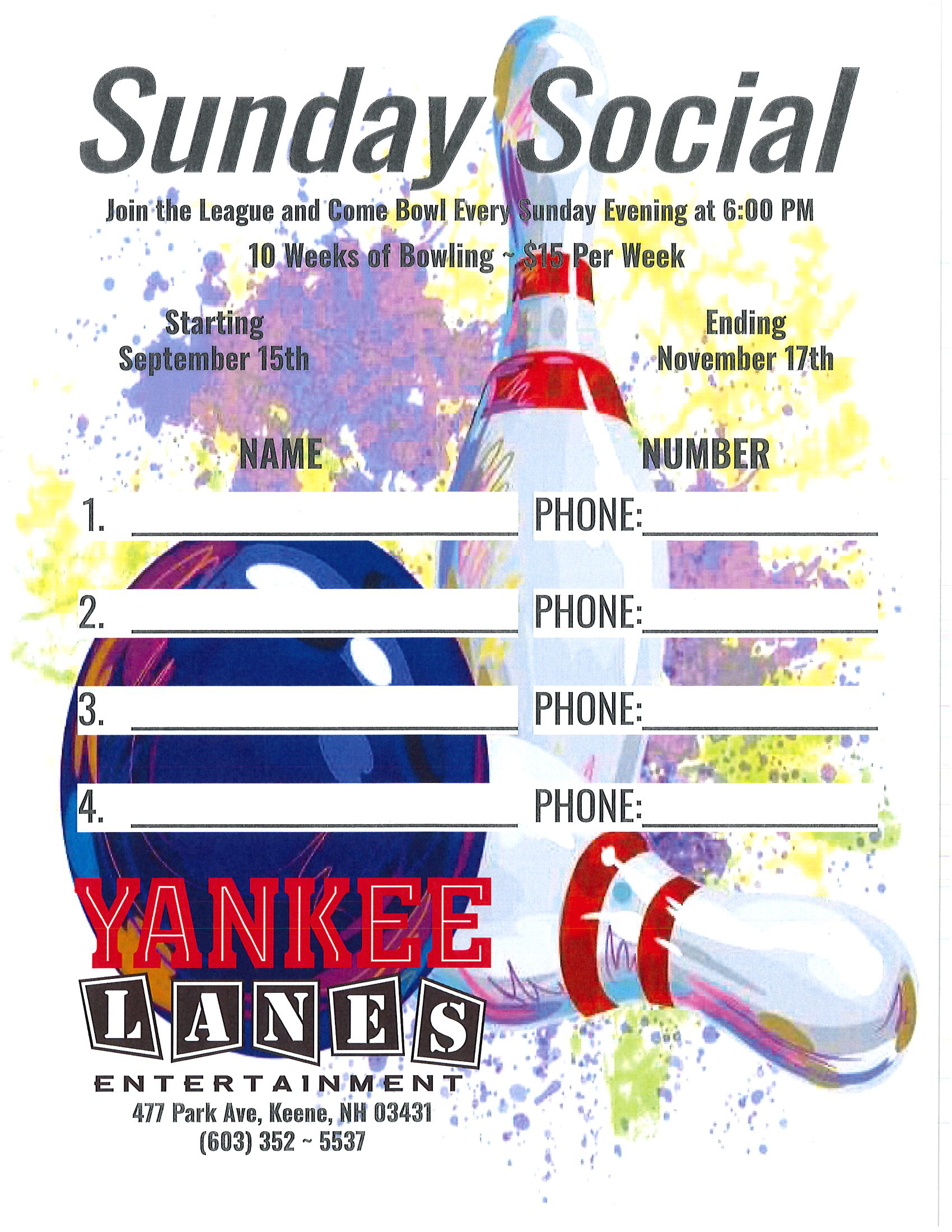 Sunday Social Sundays @6:00 pm