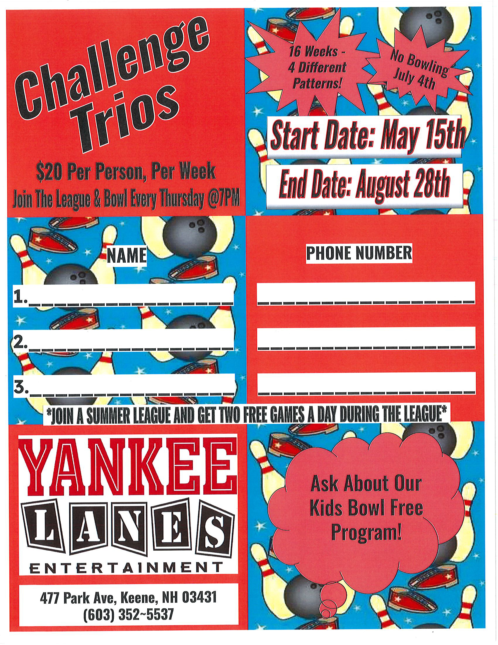 Challenge Trios May 15 - August 28